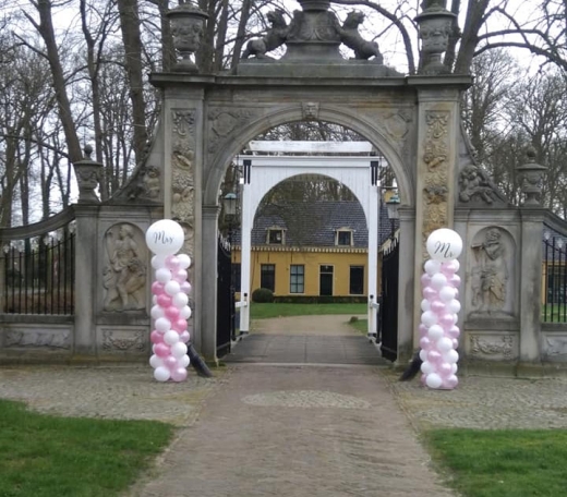 Ballonvertier Decoratie en Partyverhuur Ballonnenbogen, slingers rode lopers en meer